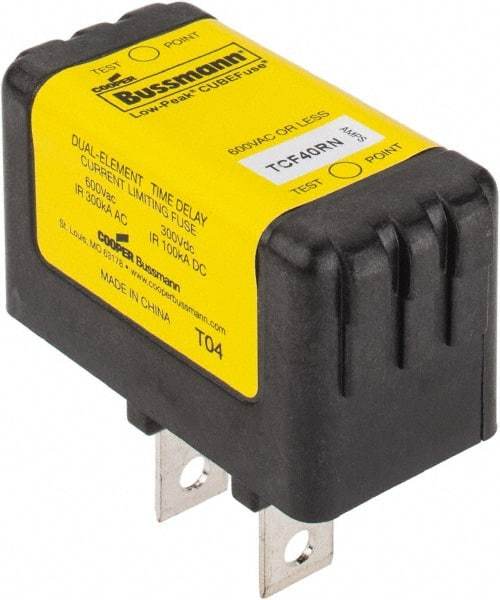 Cooper Bussmann - 300 VDC, 600 VAC, 40 Amp, Time Delay General Purpose Fuse - Plug-in Mount, 54.1mm OAL, 100 at DC, 200 (CSA RMS), 300 (UL RMS) kA Rating - Top Tool & Supply