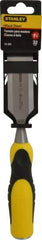 Stanley - 9" OAL x 1-1/4" Blade Width Wood Chisel - 1-1/4" Tip, Polypropylene Handle - Top Tool & Supply