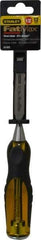 Stanley - 9" OAL x 1/2" Blade Width Wood Chisel - 1/2" Tip, Acetate & Rubber Grip Handle - Top Tool & Supply