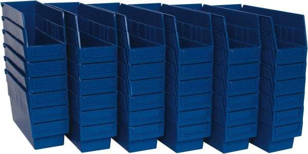 Quantum Storage - 50 Lb. Load Capacity, 11-5/8" Deep, Blue Polypropylene Hopper Shelf Bin - 6" High x 4-1/8" Wide x 11-5/8" Long - Top Tool & Supply