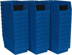 Quantum Storage - 50 Lb. Load Capacity, 11-5/8" Deep, Blue Polypropylene Hopper Shelf Bin - 6" High x 6-5/8" Wide x 11-5/8" Long - Top Tool & Supply