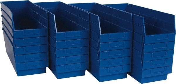 Quantum Storage - 50 Lb. Load Capacity, 17-7/8" Deep, Blue Polypropylene Hopper Shelf Bin - 6" High x 6-5/8" Wide x 17-7/8" Long - Top Tool & Supply