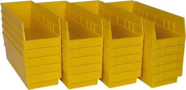 Quantum Storage - 50 Lb. Load Capacity, 17-7/8" Deep, Yellow Polypropylene Hopper Shelf Bin - 6" High x 6-5/8" Wide x 17-7/8" Long - Top Tool & Supply