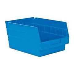 Quantum Storage - 50 Lb. Load Capacity, 11-5/8" Deep, Blue Polypropylene Hopper Shelf Bin - 6" High x 8-3/8" Wide x 11-5/8" Long - Top Tool & Supply