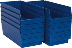 Quantum Storage - 50 Lb. Load Capacity, 17-7/8" Deep, Blue Polypropylene Hopper Shelf Bin - 6" High x 8-3/8" Wide x 17-7/8" Long - Top Tool & Supply