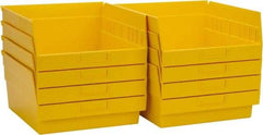 Quantum Storage - 50 Lb. Load Capacity, 11-5/8" Deep, Yellow Polypropylene Hopper Shelf Bin - 6" High x 11-1/8" Wide x 11-5/8" Long - Top Tool & Supply