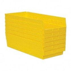 Quantum Storage - 50 Lb. Load Capacity, 23-5/8" Deep, Yellow Polypropylene Hopper Shelf Bin - 6" High x 11-1/8" Wide x 23-5/8" Long - Top Tool & Supply