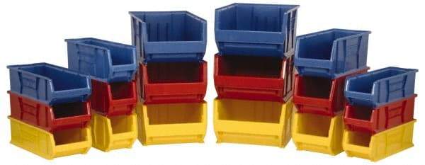 Quantum Storage - 100 Lb. Load Capacity, 35-7/8" Deep, Blue Polypropylene Hopper Stacking Bin - 17-1/2" High x 16-1/2" Wide x 35-7/8" Long - Top Tool & Supply