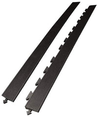 Wearwell - 5' Long x 3' Wide x 5/8" Thick, Anti-Fatigue Modular Matting Ramp Edge - Male, 1 Interlocking Side, Black, For Dry Areas, Series 502 - Top Tool & Supply