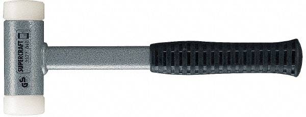 HALDER - 20 oz Head 1-3/16" Face Diam Nylon Dead Blow Hammer - 11-3/8" OAL, Steel Handle - Top Tool & Supply