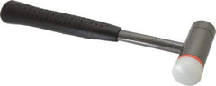 HALDER - 28 oz Head 1-3/8" Face Diam Nylon 2-in-1 Dead Blow Hammer - 11-1/2" OAL, Steel Handle - Top Tool & Supply