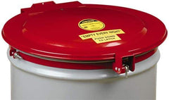 Justrite - 55 Gal, Steel Drum Cover - Hinged Self-Closing Drum Cover - Top Tool & Supply