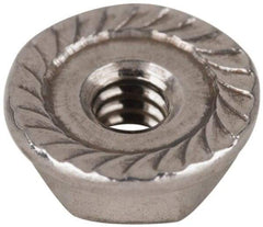 Value Collection - #6-32, 27/64" Flange Diam, Serrated Flange Nut - Grade 18-8 Stainless Steel, Uncoated Finish, 0.171" Flange Height - Top Tool & Supply