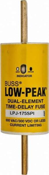 Cooper Bussmann - 300 VDC, 600 VAC, 175 Amp, Time Delay General Purpose Fuse - Bolt-on Mount, 5-3/4" OAL, 100 at DC, 300 at AC (RMS) kA Rating, 1-7/64" Diam - Top Tool & Supply