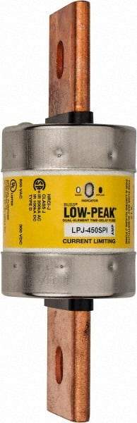 Cooper Bussmann - 300 VDC & 600 VAC, 450 Amp, Time Delay General Purpose Fuse - Bolt-on Mount, 203.2mm OAL, 100 at DC, 300 at AC (RMS) kA Rating, 2-19/32" Diam - Top Tool & Supply