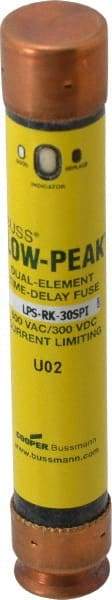 Cooper Bussmann - 300 VDC, 600 VAC, 30 Amp, Time Delay General Purpose Fuse - Fuse Holder Mount, 127mm OAL, 100 at DC, 300 at AC (RMS) kA Rating, 13/16" Diam - Top Tool & Supply