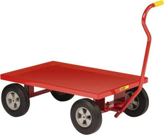 Little Giant - 1,200 Lb Capacity Steel Wagon Truck - Steel Deck, 24" OAW, Solid Rubber Casters - Top Tool & Supply