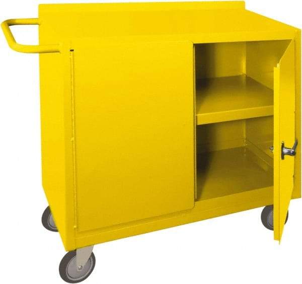 Durham - 2 Door, 1 Shelf, Yellow Steel Standard Safety Cabinet - 78" High x 18" Wide x 36" Deep, Manual Closing Door - Top Tool & Supply