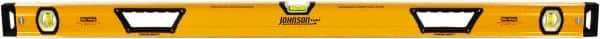 Johnson Level & Tool - 48" Long 3 Vial Box Beam Level - Aluminum, Yellow, 2 Plumb & 1 Level Vials - Top Tool & Supply