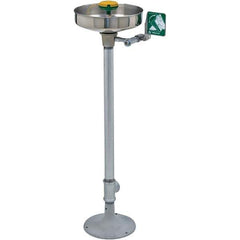 Haws - 15" Wide x 38" High, Pedestal Mount, Stainless Steel Bowl, Eye & Face Wash Station - 11" Inlet, 3.7 GPM Flow Rate - Top Tool & Supply