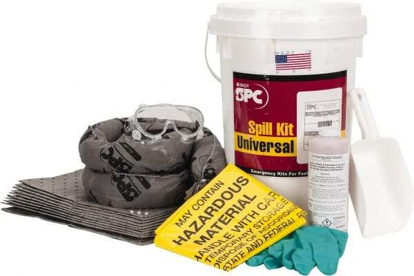 Brady SPC Sorbents - 4.5 Gal Capacity Universal Spill Kit - 6.5 Gal Bucket - Top Tool & Supply