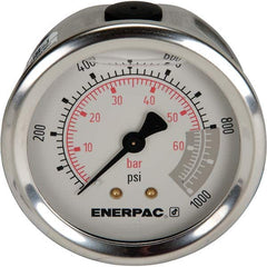 Enerpac - Hydraulic Pressure Gages & Adapters Type: Glycerine Filled Pressure Rating: 1000 - Top Tool & Supply