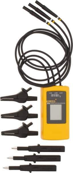 Fluke - 3 Phase, 40 to 700 VAC, 15 to 400 Hz, 32 to 104°F, LCD Display Phase Rotation Tester - No Battery Required, Includes Alligator Clips, Self-Retaining Test Probes, User Manual, EN 61010, EN 61557-7 - Top Tool & Supply