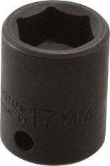 Proto - 3/8" Drive 17mm Standard Magnetic Impact Socket - 6 Points, 1-1/4" OAL - Top Tool & Supply