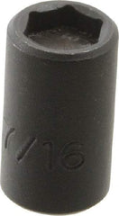 Proto - 3/8" Drive 7/16" Standard Magnetic Impact Socket - 6 Points, 1-3/32" OAL - Top Tool & Supply