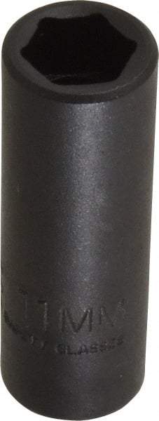 Proto - 3/8" Drive 11mm Deep Thin Wall Impact Socket - 6 Points, 2" OAL - Top Tool & Supply