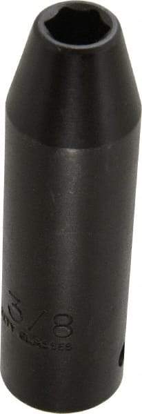 Proto - 1/2" Drive 3/8" Deep Thin Wall Impact Socket - 6 Points, 3-1/4" OAL - Top Tool & Supply