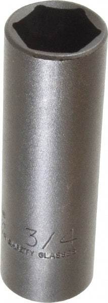 Proto - 1/2" Drive 3/4" Deep Thin Wall Impact Socket - 6 Points, 3-1/4" OAL - Top Tool & Supply