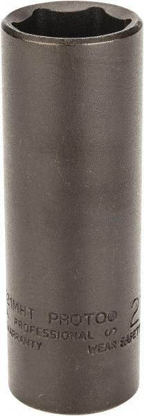 Proto - 1/2" Drive 21mm Deep Thin Wall Impact Socket - 6 Points, 3-1/2" OAL - Top Tool & Supply