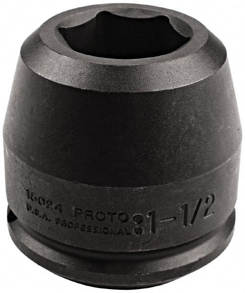 Proto - 1-1/2" Drive 1-9/16" Standard Impact Socket - 6 Points, 5-3/4" OAL - Top Tool & Supply