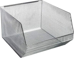 Quantum Storage - 175 Lb. Load Capacity, 18-1/2" Deep, Chrome Hopper Stacking Bin - 11-1/8" High x 17-1/8" Wide x 18-1/2" Long - Top Tool & Supply