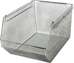 Quantum Storage - 175 Lb. Load Capacity, 18-1/2" Deep, Chrome Hopper Stacking Bin - 10-1/8" High x 11" Wide x 18-1/2" Long - Top Tool & Supply