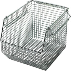 Quantum Storage - 175 Lb. Load Capacity, 10-1/2" Deep, Chrome Hopper Stacking Bin - 7" High x 8" Wide x 10-1/2" Long - Top Tool & Supply