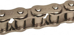 U.S. Tsubaki - 3/4" Pitch, ANSI 60, Single Strand Roller Chain - Chain No. 60NP, 9,900 Lb. Capacity, 10 Ft. Long, 15/32" Roller Diam, 3/8" Roller Width - Top Tool & Supply