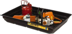 Justrite - 20 Gallon Capacity, 23 Inch Long x 47-1/2 Inch Wide, Polyurethane Spill Tray - 23 Inch Diameter, 5-1/2 Inch High, Black - Top Tool & Supply