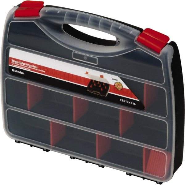 Quantum Storage - 13" Wide x 2" High x 10" Deep, Small Parts Organizer - Polypropylene Frame, 22 Compartments - Top Tool & Supply