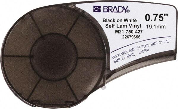 Brady - 3/4" Wide x 168" Long, Translucent & White Vinyl Tape - For BMP21 Plus Portable Label Printer, IDPAL Handheld Label Maker - Top Tool & Supply