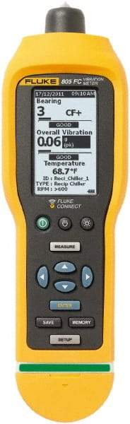 Fluke - 10Hz to 1kHz (mm), LCD Vibration Meter - 2 AA Batteries - Top Tool & Supply