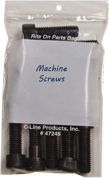 C-LINE - 4-3/4" Long x 9" Wide x 8-7/8" High, 0.002 mil Thick, Self Seal Antistatic Poly Bag - Clear & White - Top Tool & Supply