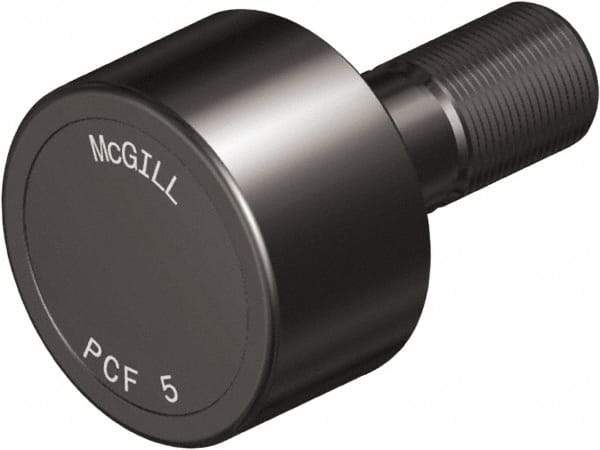 McGill - 3-1/4" Roller Diam x 2" Width, 1-1/4" Stud Diam x 2-1/2" Length, Plain Load Roller - Steel, 1-3/4" Thread Length, 1-1/4-12 Thread, 4-1/2" OAL, 14,300 Lb Dynamic Cap, 16,000 Lb Static Cap - Top Tool & Supply