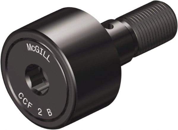 McGill - 1-1/4" Roller Diam x 3/4" Width, 1/2" Stud Diam x 1-1/4" Length, Crowned Sealed Stud Cam Follower with Hex - Steel, 5/8" Thread Length, 1/2-20 Thread, 2.03" OAL, 3,930 Lb Dynamic Cap, 4,250 Lb Static Cap - Top Tool & Supply