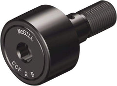 McGill - 1/2" Roller Diam x 3/8" Width, 3/16" Stud Diam x 5/8" Length, Crowned Sealed Stud Cam Follower with Hex - Steel, 1/4" Thread Length, 10-32 Thread, 1.03" OAL, 680 Lb Dynamic Cap, 790 Lb Static Cap - Top Tool & Supply