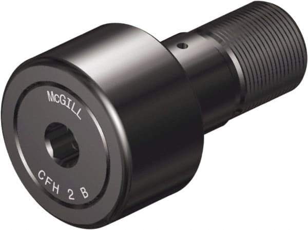 McGill - 2-1/2" Roller Diam x 1-1/2" Width, 1" Stud Diam x 2-1/4" Length, Sealed Heavy Stud Cam Follower with Hex - Steel, 1-1/8" Thread Length, 1-1/4-12 Thread, 3.78" OAL, 11,720 Lb Dynamic Cap, 32,900 Lb Static Cap - Top Tool & Supply