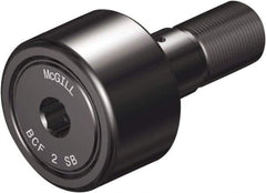 McGill - 1-1/2" Roller Diam x 7/8" Width, 5/8" Stud Diam x 1-1/2" Length, Sealed Self Lubricating Stud Cam Follower with Nonmetallic Bushing and Hex - Steel, 3/4" Thread Length, 5/8-18 Thread, 2.41" OAL - Top Tool & Supply