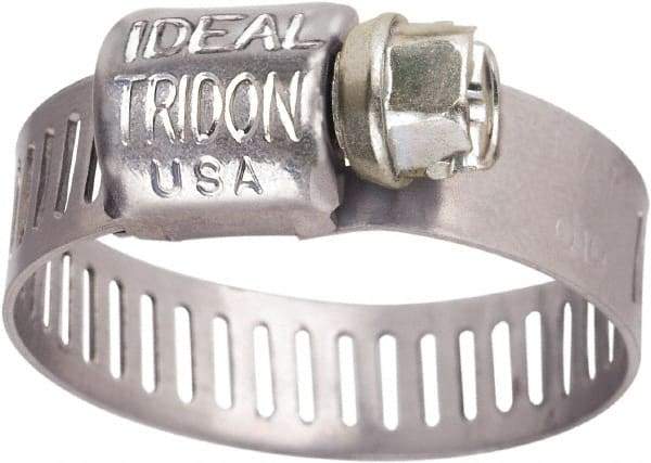 IDEAL TRIDON - SAE Size 6, 5/16 to 7/8" Diam, Stainless Steel Worm Drive Clamp - 5/16" Wide, Material Grade 301, Series Contractor - Top Tool & Supply