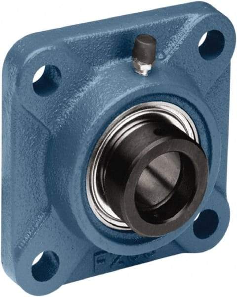 Tritan - 1-7/16" ID, 4.61" OAL x 2.1" OAH 4-Bolt Flange - 3,440 Lb Static Cap, 5,778 Lb Dyn Cap, 3.62" Btw Mnt Hole Ctrs, 0.83" Base-to-Ctr Ht, Cast Iron/Steel - Top Tool & Supply